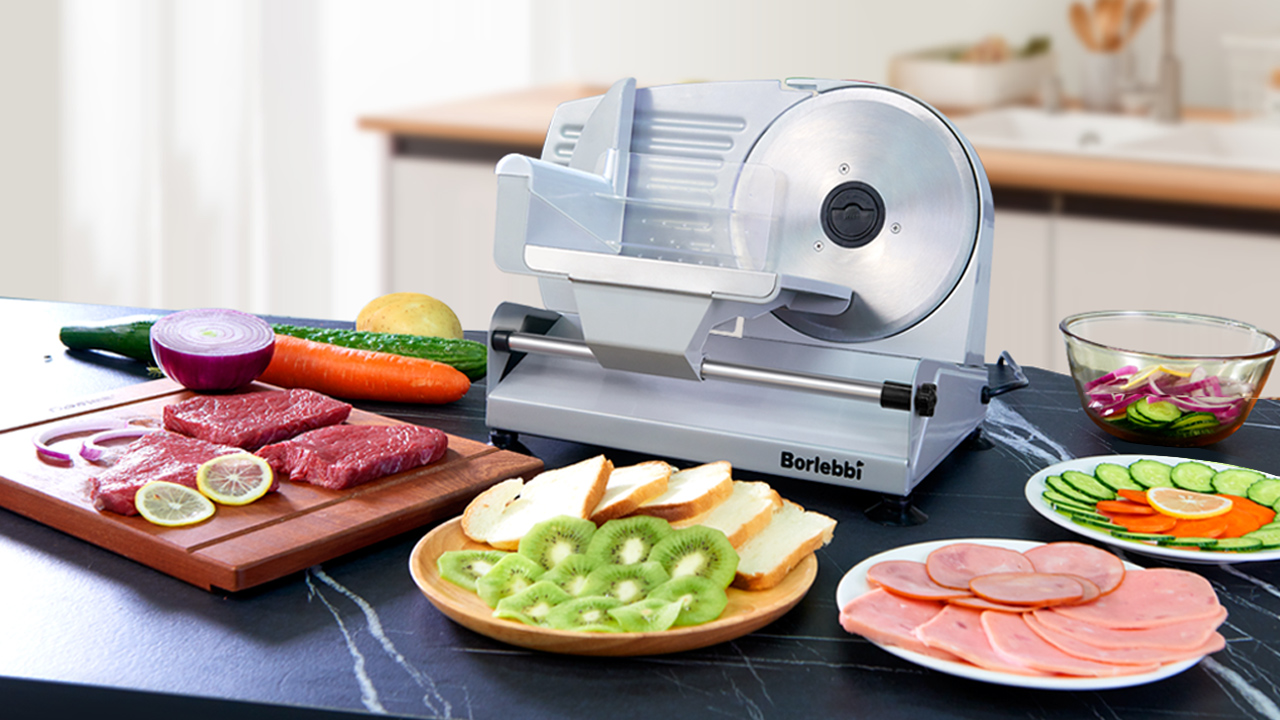 Rebanadora eléctrica de alimentos Borlebbi de 200W