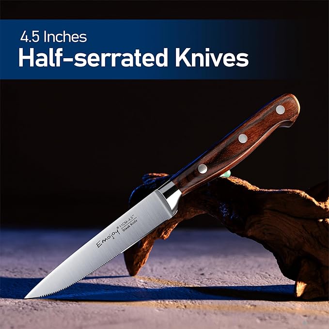 Emojoy Cuchillos para carne, juego de 8